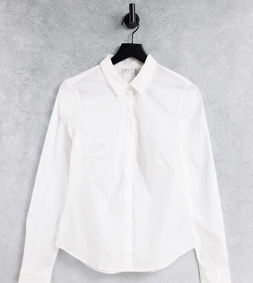 фото Белая хлопковая рубашка с длинными рукавами asos design tall-белый asos tall