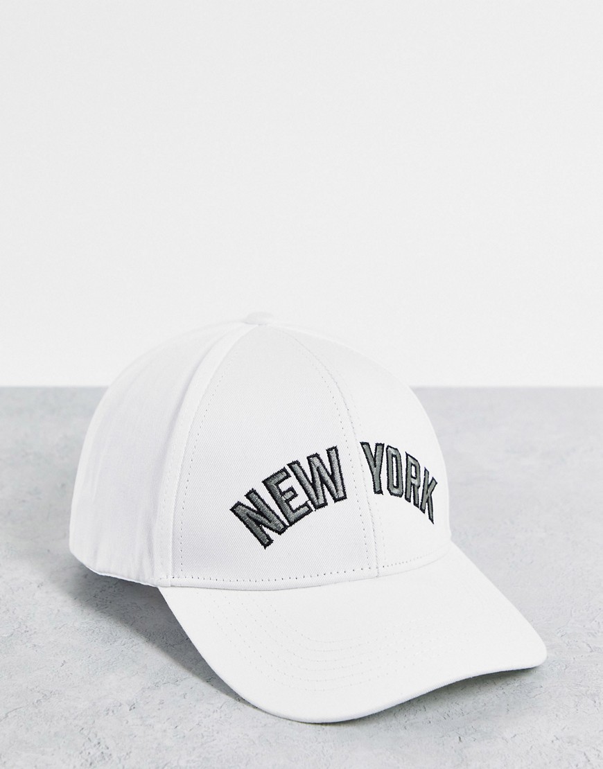 фото Белая кепка с принтом "new york" jack & jones-белый