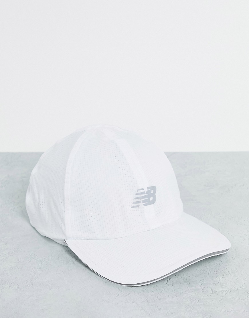 фото Белая кепка унисекс для бега с логотипом new balance running-белый