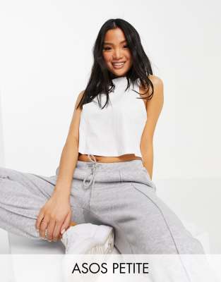 фото Белая короткая свободная майка asos design petite-белый asos petite