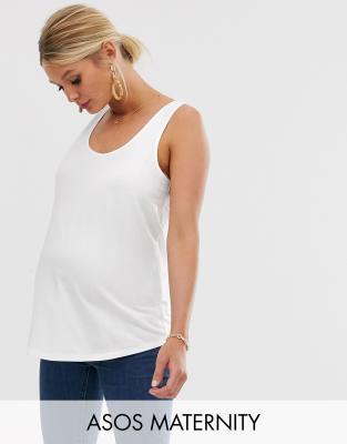 фото Белая майка из органического хлопка asos design maternity - ultimate-белый asos maternity