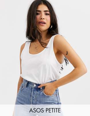 фото Белая майка из органического хлопка asos design petite ultimate-белый asos petite