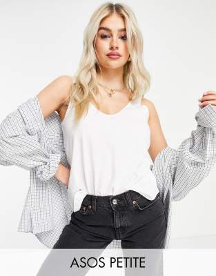 фото Белая майка из органического хлопка с овальным вырезом asos design petite ultimate-белый asos petite