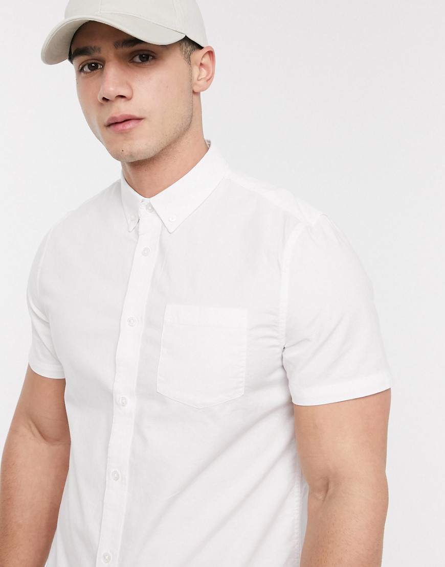 фото Белая оксфордская рубашка burton menswear-белый