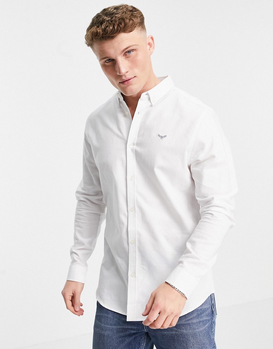 Белая оксфордская рубашка с длинными рукавами -Белый Threadbare 12066670