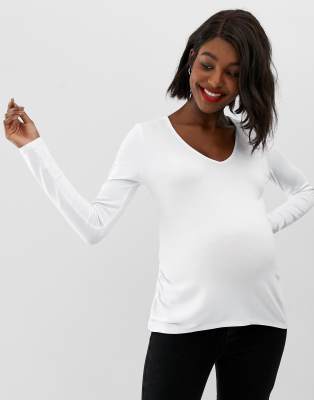 фото Белая oversize-туника с v-образным вырезом asos design maternity-белый asos maternity