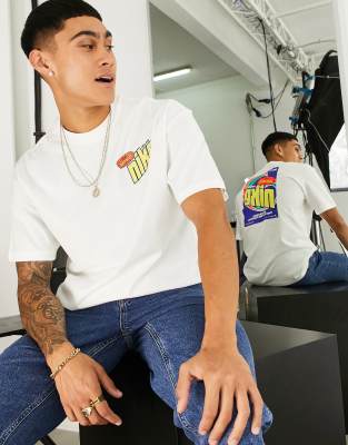 Футболки с принтом  Asos Белая oversized-футболка из плотного трикотажа с принтом Keep It Clean на спине Nike-Белый