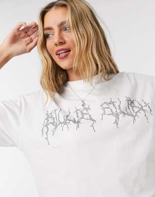 фото Белая oversized-футболка с графичным принтом bershka x billie eilish-белый