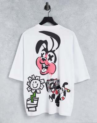 Белая oversized-футболка с принтом Green Day ASOS DESIGN-Белый