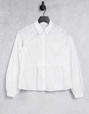 фото Белая рубашка а-силуэта abercrombie & fitch-белый
