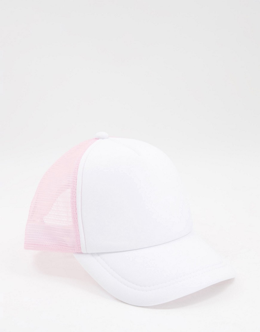 фото Белая с розовым кепка asos design-multi