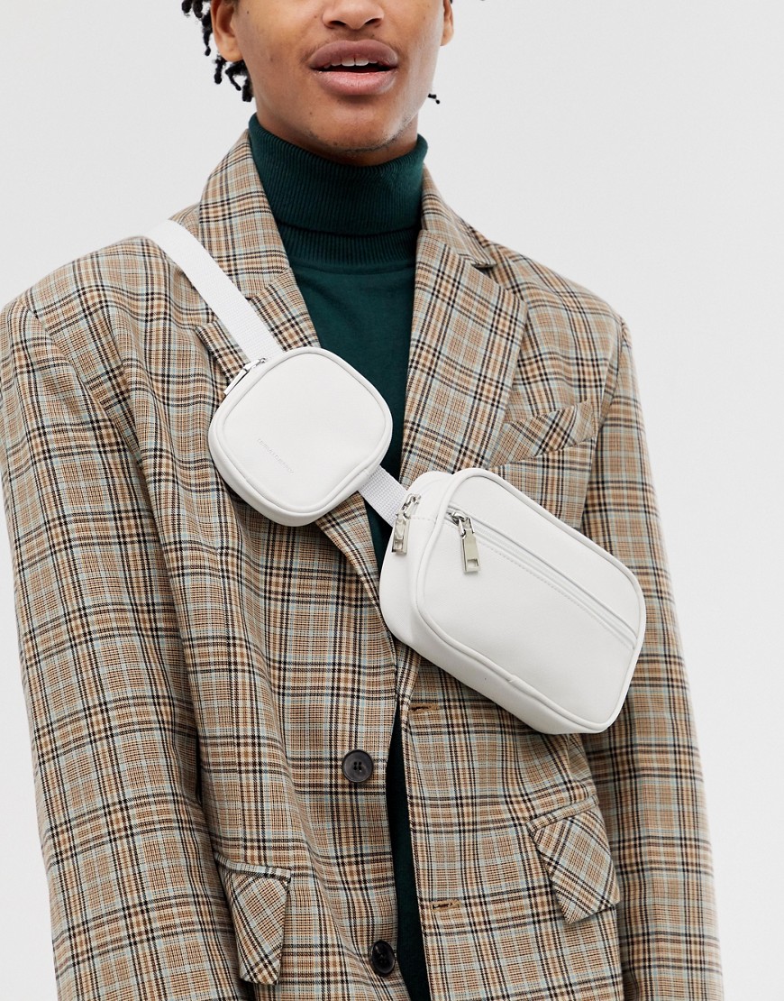 фото Белая сумка через плечо из искусственной кожи с карманами asos design-белый