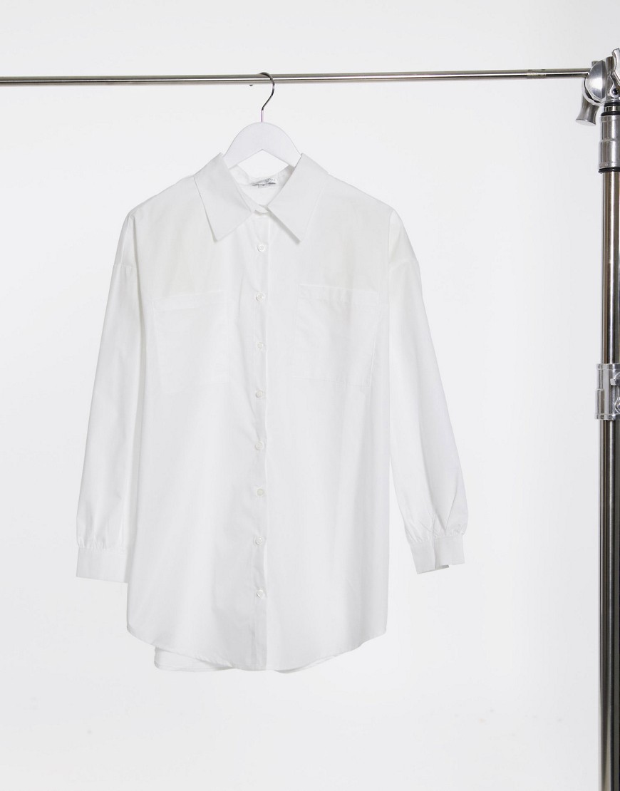 Белая удлиненная рубашка In The Style x Megan Mckenna-Белый