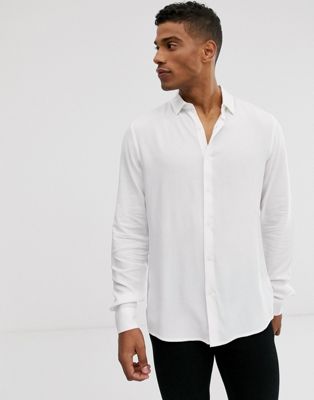 фото Белая вискозная рубашка классического кроя asos design-белый