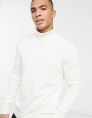 Белая водолазка с воротником крупной вязки Jack & Jones Originals-Белый