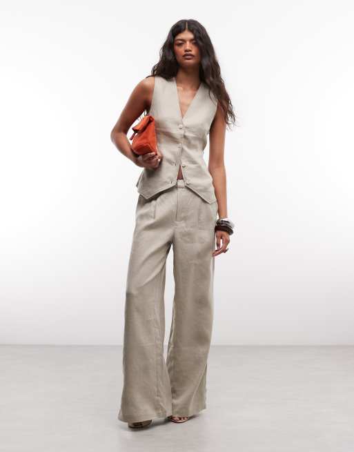 Belier 100% linen waistcoat in oatmeal (part of a set), 2 of 4