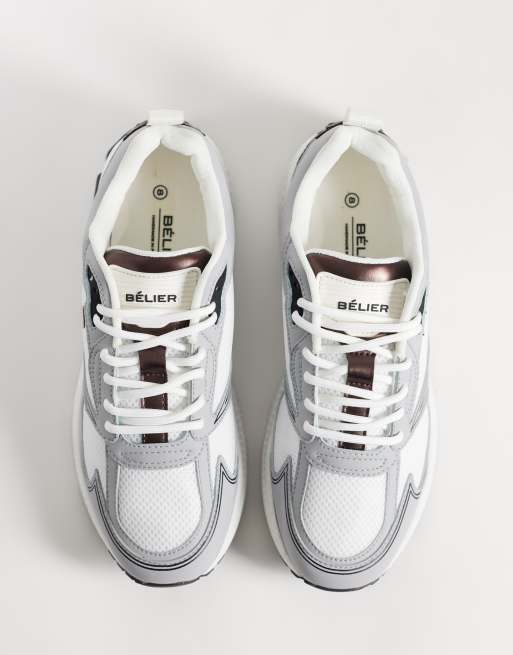 Belier 88 runner trainers in grey & brown, 4 of 5