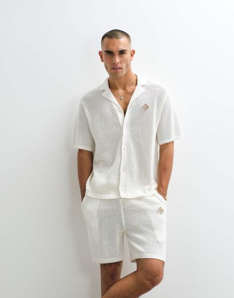Belier - Camisa blanca con parche del logo y cuello de solapas de croché (parte de un conjunto) - view 1