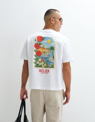 Belier Location Back Print Graphic T-shirt In White