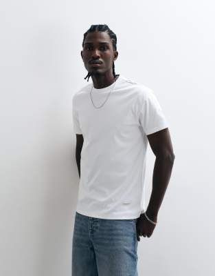 Belier Mercerized Logo 100% Cotton T-shirt In White