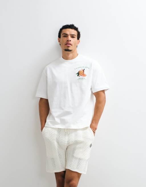 Belier old fashioned back print graphic t-shirt in off white, 2 of 5