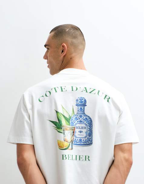 Belier - Råhvid T-shirt med grafisk tequila-print på ryggen - view 1