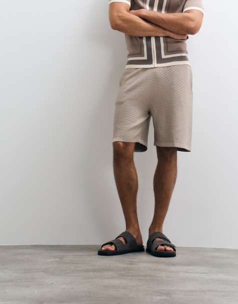 Bélier - Short à enfiler en maille texturée - Taupe - view 1