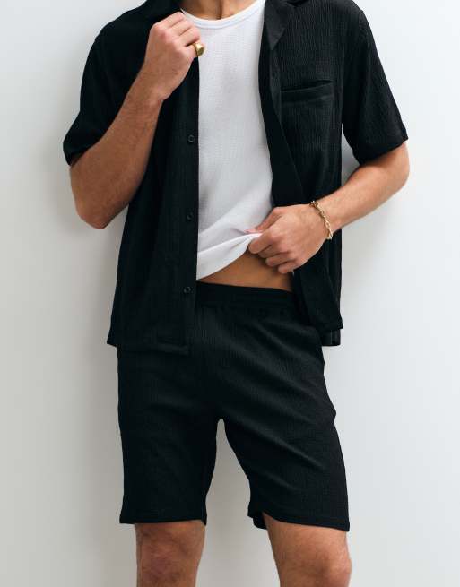 Belier - Short d'ensemble en crépon texturé - Noir, 3 de 5