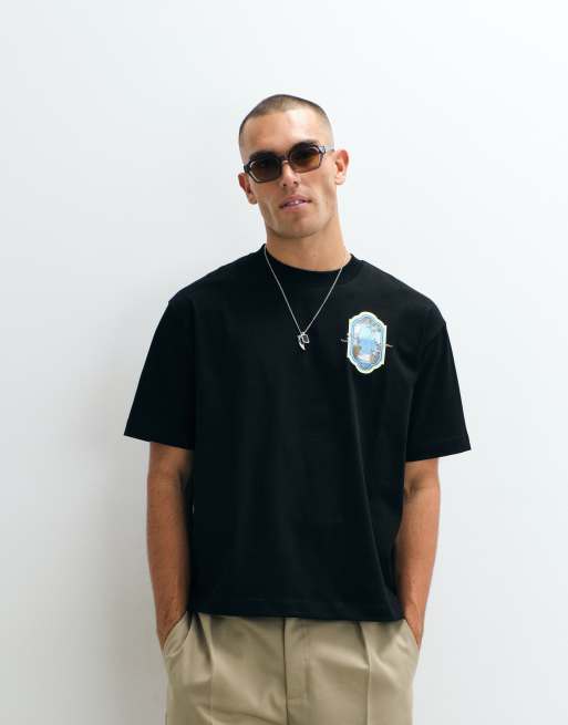 Belier sicilian view back print graphic t-shirt in black, 3 of 5