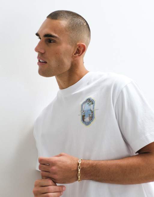 Belier sicilian view back print graphic t-shirt in white, 4 of 5