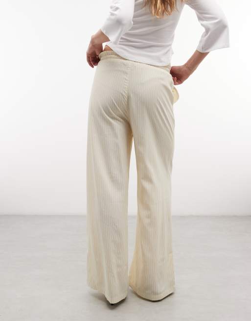 Belier striped paperbag waist pants set in yellow and white, 5 of 5