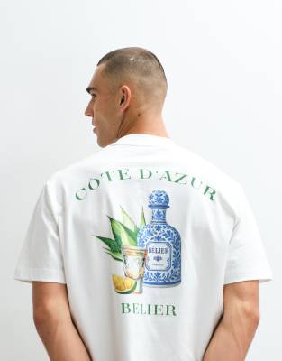 Belier Tequila Back Print Graphic T-shirt In White