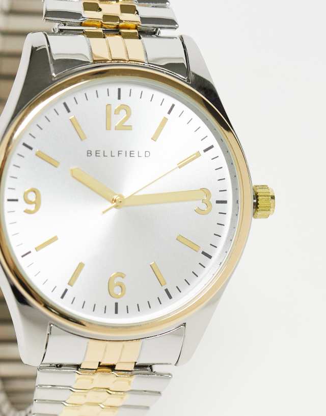 Bellfield adjustable link strap watch in silver