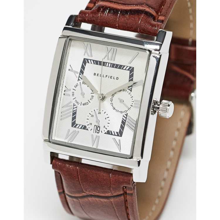 Square watch leather clearance band