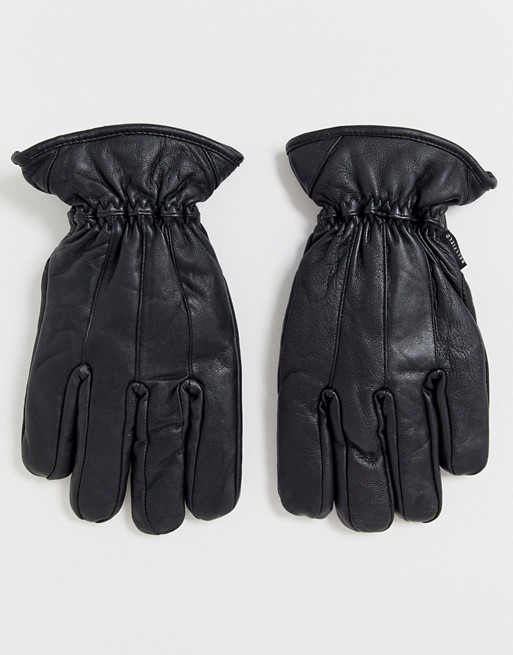Bellfield leather gloves in black