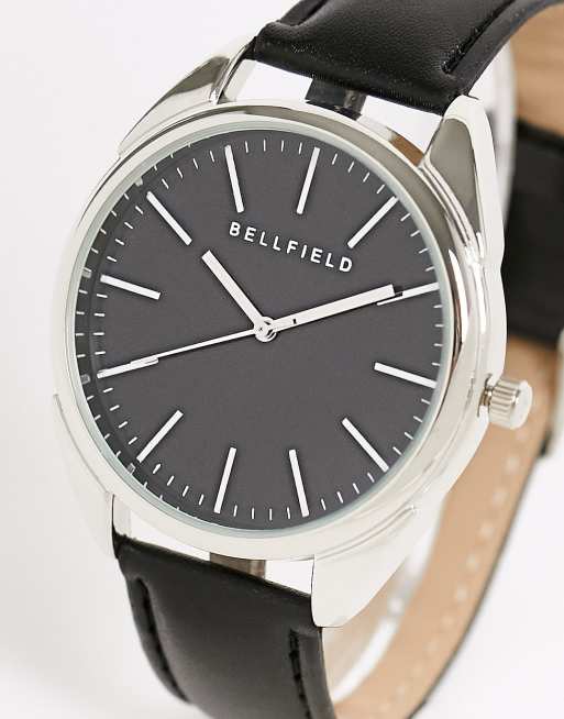 Bellfield Mens contemporary watch in black ASOS