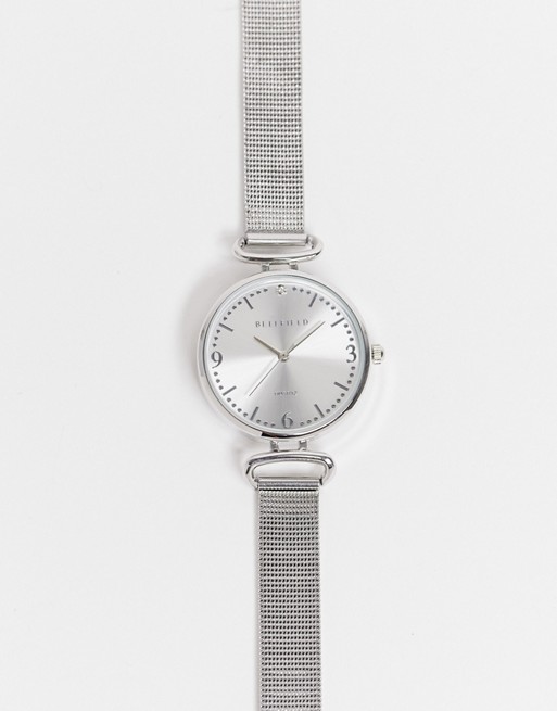 Bellfield mesh bracelet watch in silver