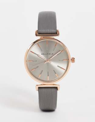 Bellfield Minimal Watch In Gray And Rose Gold ModeSens