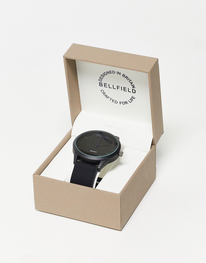 bellfield monochrome watch in black