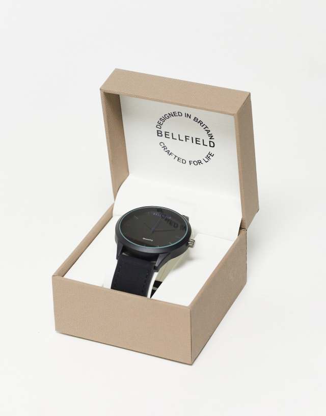 Bellfield monochrome watch in black