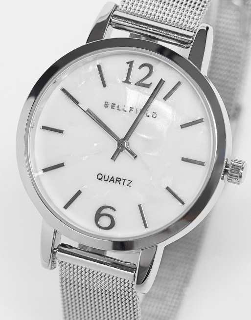 Bellfield - Montre minimaliste avec bracelet en maille - Argenté