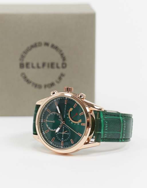 Bellfield Montre pour homme avec bracelet vert