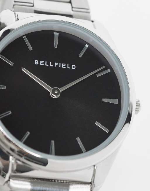 Bellfield - Orologio con cinturino a maglia slim color argento