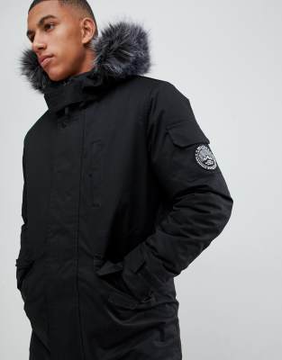 bellfield parka with faux fur hood