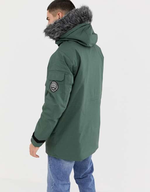 Bellfield parka with faux fur hood 2025 in forest khaki