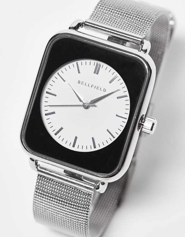 Bellfield retro dial watch in silver