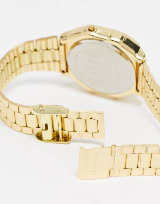 Bellfield - Retro LCD horloge in goud, 4 van 4