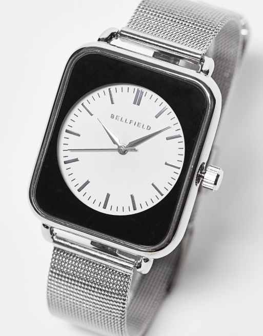 Bellfield – Silberfarbene Retro-Armbanduhr