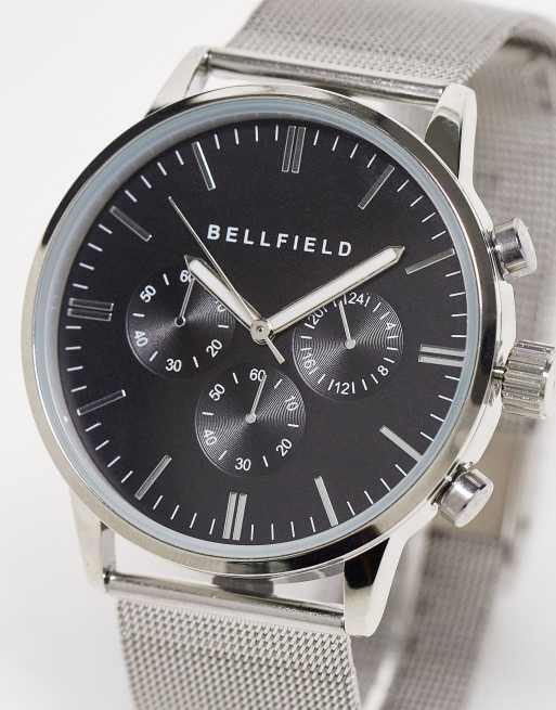 Bellfield – Silverfärgad klocka med flera urtavlor