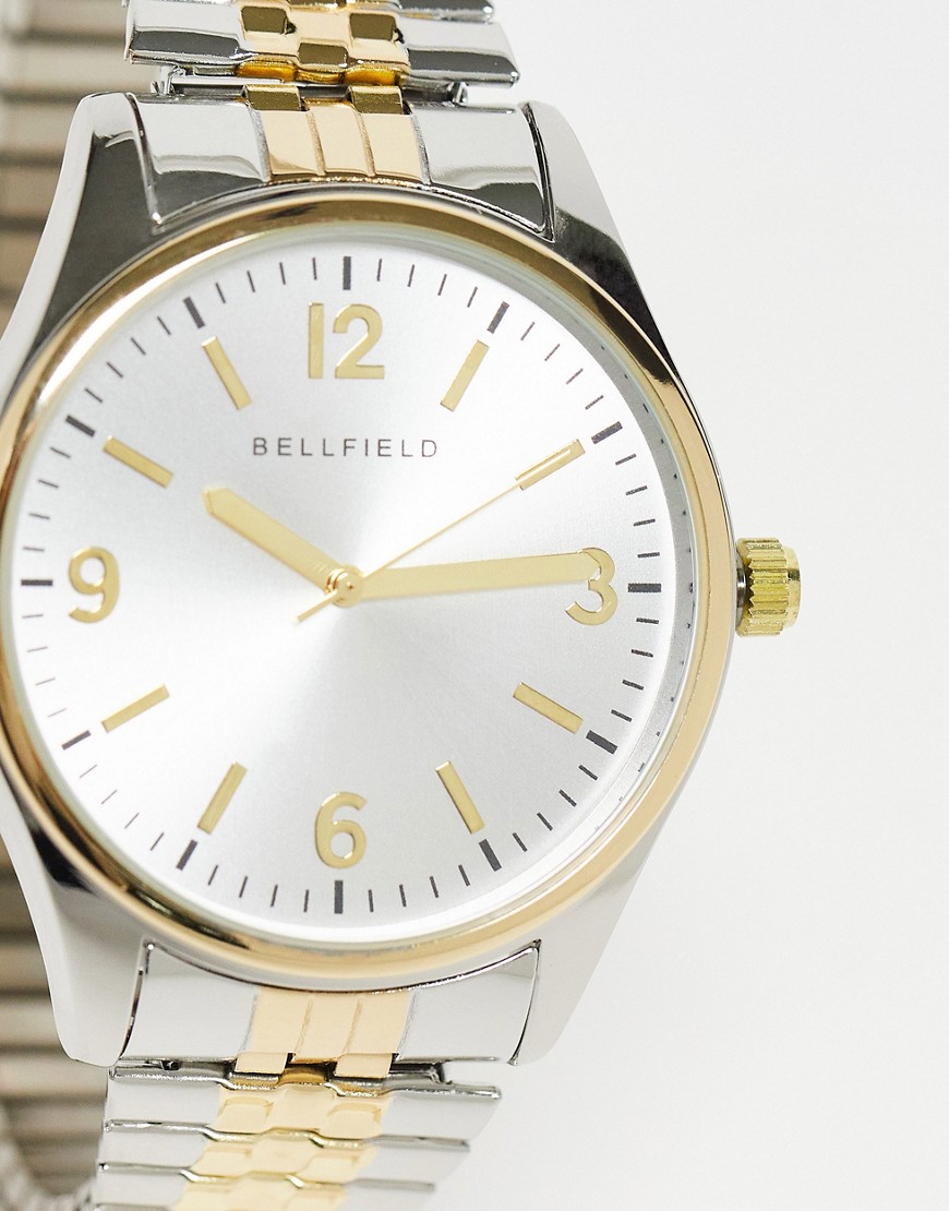 bellfield - silverfärgad klocka med justerbara länkar